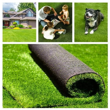 KULAGAGA Realistic Artificial Grass Turf Lawn, Indoor Outdoor Garden Lawn Landscape Synthetic Grass Mat Fake Grass Rug, Faux Grass Rug Carpet for Pets,10x6.5FT