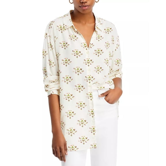 KULE womens  Button Front Blouse, m, White