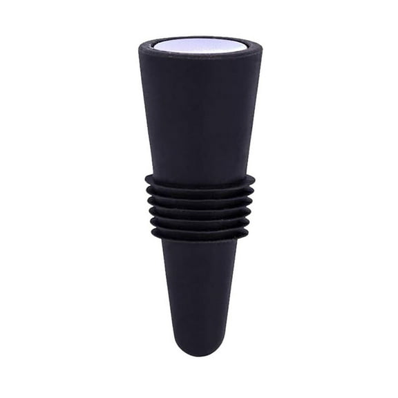 KULOKHUI Bottle Stoppers Wine Bottle Stopper Color Silicone + Stainless Steel Wine Stopper Beverage Bottle StopperBlackOne Size