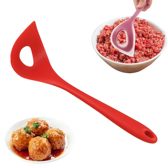 KULOKHUI Cooking Spoon and Rice Scooper Meatball Maker Tool Non Stick Meatball Maker Silicon Meatballs Fish Spoon With Comfortable Handles Manual Meatball Spoon Meatball Making ToolRD1One Size