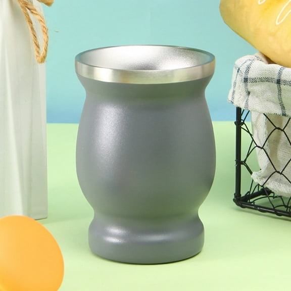 KULOKHUI Gourd Water Bottle Stainless Steel Insulated Cup 8 Oz Stainless Steel Cup Small Metal Cup Double Wall Vacuum Insulated Drinking Cups Metal Drinking Glasses For s And AdultsSilverA