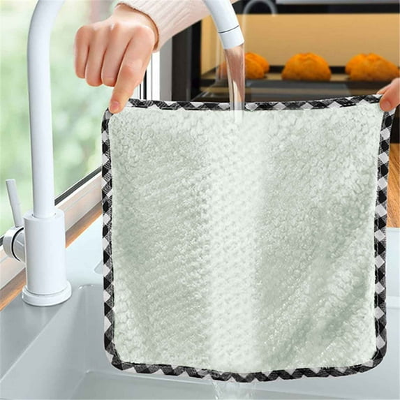 KULOKHUI Kitchen Dish Cloth 3PCS Kitchen Daily Dish Towel Dish Cloth Kitchen Rag Non-Stick Oil Absorbent