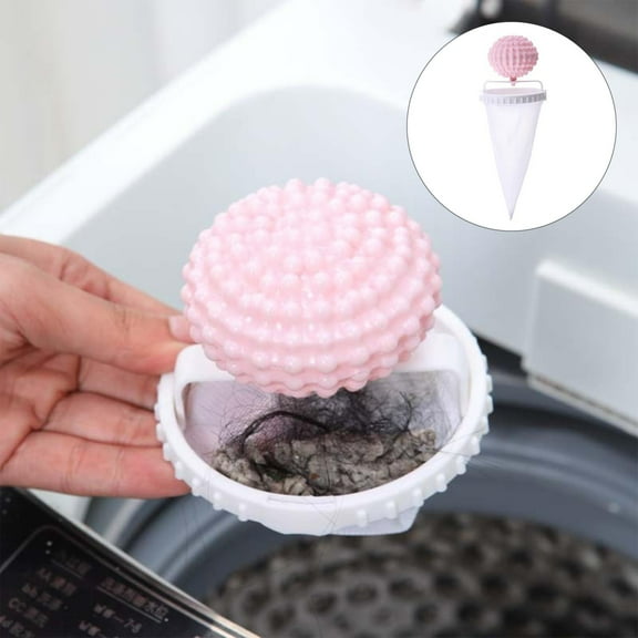 KULOKHUI Laundry Ball Floating Hair Filtering Mesh Removal Reusable Washing Machine Hair Filter Cleaning Mesh Bag Upgraded Pet Hair Remover 3PCS Floating Hair Filtering Mesh RemovPinkOne Size