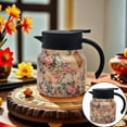thumbnail image 1 of KULOKHUI Pitcher with Lid Tea Pot Vintage Floral Pattern Tea Pot– In Infuser Insulated Tea Pot Stainless Thermal Carafe With Lid For Hot DrinksPinkOne Size, 1 of 9