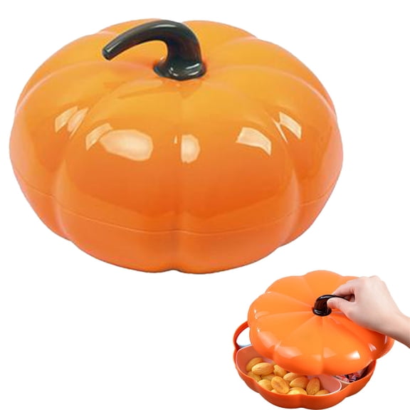 KULOKHUI Snack and Candy Storage Thanksgiving Can Be Divided 1Pc Pumpkin Snack Tray Plastic Nut Tray | Pumpkin Bowl Nut Tray Snack Fruit TrayAOne Size