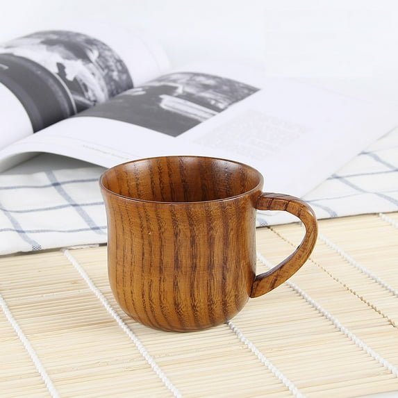 KULOKHUI Tea Cup Solid Wood Retro Wooden Coffee Cup Restaurant Insulation Wooden Cup Tea Cup Jujube Wooden CupIOne Size