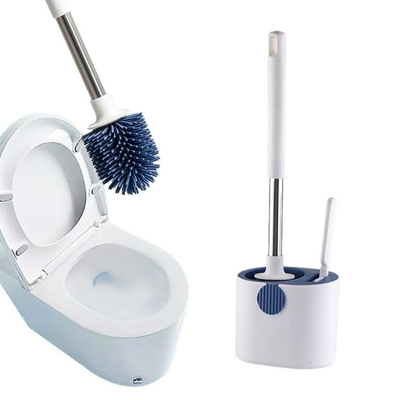 KULOKHUI Toilet Brush Toilet Brush And Holder Set Bathroom Cleaner Brush Non Slip Handle Toilet Bowl Brush Silicone Toilet Brush With Ventilated Holder Toilet Brush Set For Bathroom Deep Cleaning