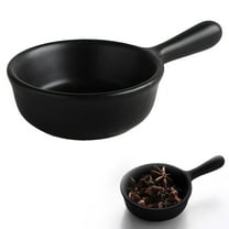 KULOKHUI Dip Bowls Dipping Bowl with Handle Small Seasoning Dishes Serving Plates Perfect for Individual Such As Ketchup French Fries,Black,4.13*0.98 inch