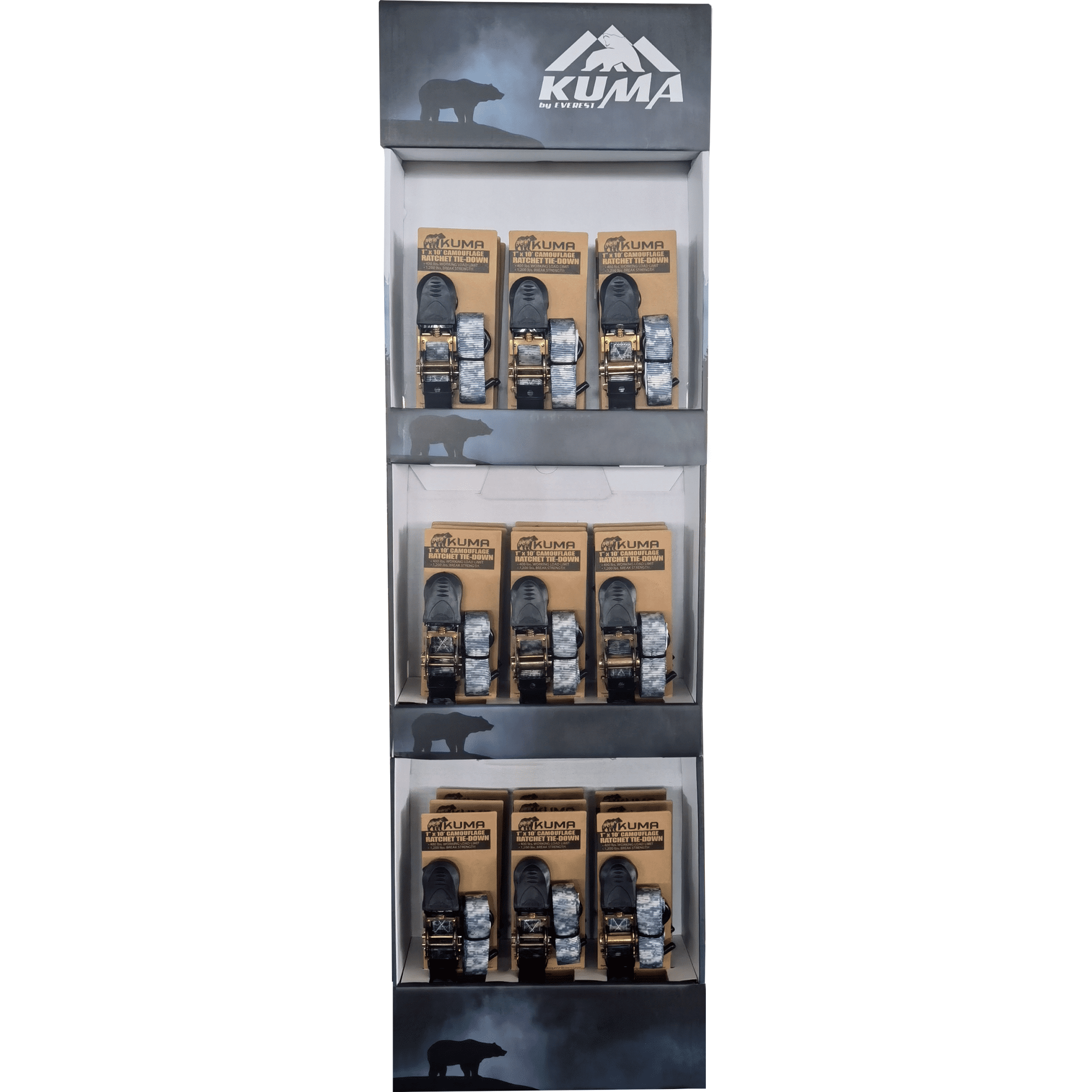 KUMA 1x10 Ratchet Tie-Down 27 Piece Display