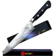 KUMA Chef Knife Japanese Damascus Carbon Steel Kitchen Knife with Knife Sheath 8 Inch
