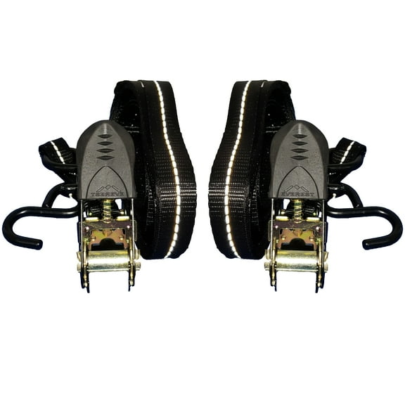 Everest Kuma 1" x 15' Standard Polyester Ratchet Tie Down/WLL, 500 lbs Working Load Limit 2-Pack