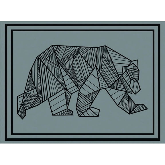 Kuma Km-Rvmb-Gb-18 Bear Outdoor Mat - 18' X 9', Gray/Black