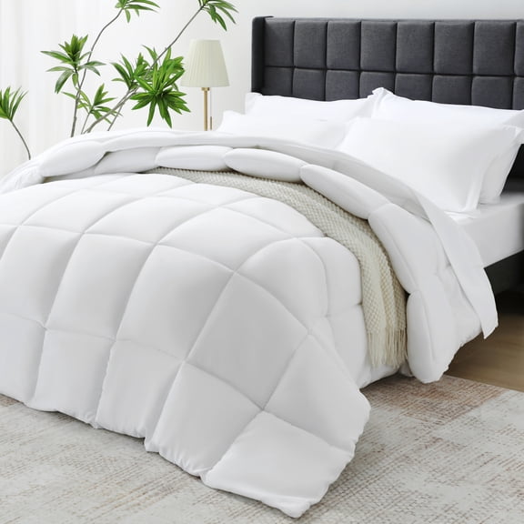 WISHEAD 5 Piece Comforter Set Twin Size, Ultra Soft Bed in a Bag, All Season Bedding Set with Comforter, Sheets, Pillowcases & Shams, White