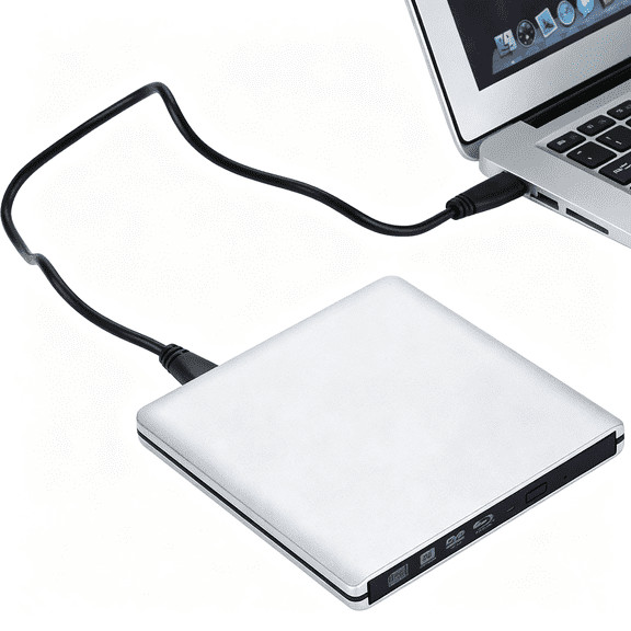 KUMEE Aluminum External Usb 3.0&Usb C Uhd 4K Blu-Ray Writer Bd-Re Bd Burner Blu-Ray Dvd Cd Super-Muti Drive for Pc Laptop Imac&Mac