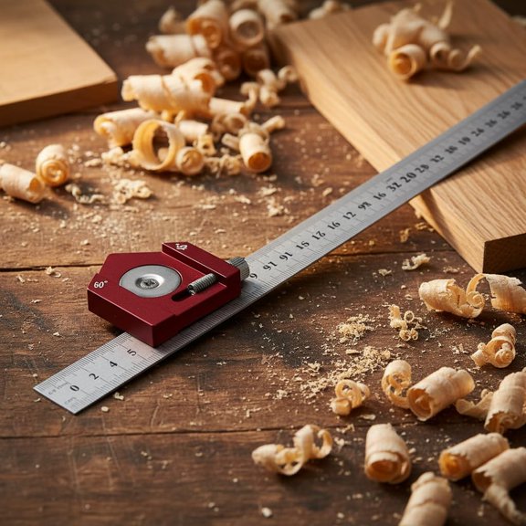 KUMEE Aluminum Positioning Block | 45/60/90 Degree Angle Scribe Line Marking Gauge,Woodworking Square Scribe,For Ruler Locator,Carpentry Measuring Tools