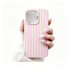 KUMEE Cute Striped Case for Iphone 11 Pro Max 6.5" ,Pink/Yellow|Non-Fade Aesthetic Striped Pattern,Slim Fit,Lightweight,Kawaii Cute Iphone 11 Pro Max Case for Women Girls,Soft Tpu