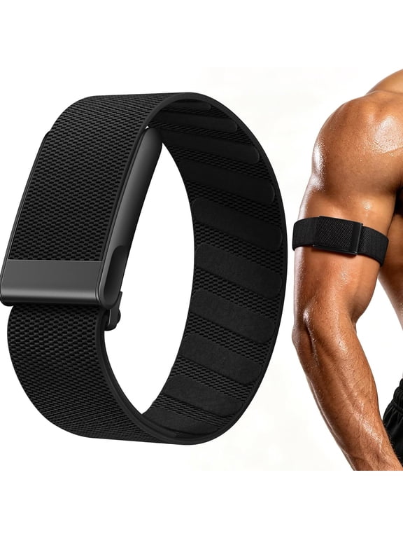 Nylon Bicep Band Compatible with Whoop 5.0 Bands One, Peak and Life Mg, Breathable Sport Adjustable Elastic Replacement Strap for Whoop Bicep Band 5.0 Fitness Activity Tracker, Blackblack