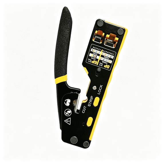 KUMEE Ratcheting Modular Data Cable Crimper / Wire Stripper / Wire Cutter for Rj11/Rj12 Standard,Rj45 Pass-Thru Connectors Ratcheting Modular Data Cable Crimper / Wire Stripper / Wire Cutters