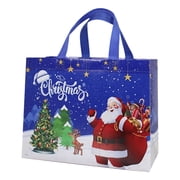 KUMHONW 1 Pcs Christmas Gift Bags with Handles 32*25*15cm Large Non-Woven Tote Bags Christmas Reusable Treat Bags for Gifts Wrapping Shopping Xmas Holiday Party