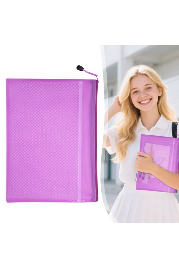 1pcs Mesh Zipper Pouch Bags, A5 Zipper Bags for Organizing Storage, Waterproof Zipper Pouches, Letter Size, File Bags for School, Toys, Puzzle, Board Games and Office Supplies