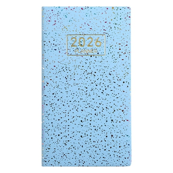 KUMHONW 2026 Pocket Planner A6 Mini Weekly Planners 3.78" x 6.8" Blue Starlight Leather 2026 Pocket Notepad Daily Schedule Calendar Planner, 128 Pages