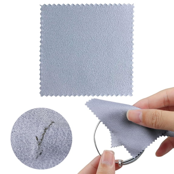 KUMHONW 20pcs Premium Jewelry Cleaning Cloth, Silver Polishing Cloth Individually Wrapped, for Sterling Silver, Gold, Brass, Silverware, Coin, Ring, Watch and More (Grey, 3.15" x 3.15")