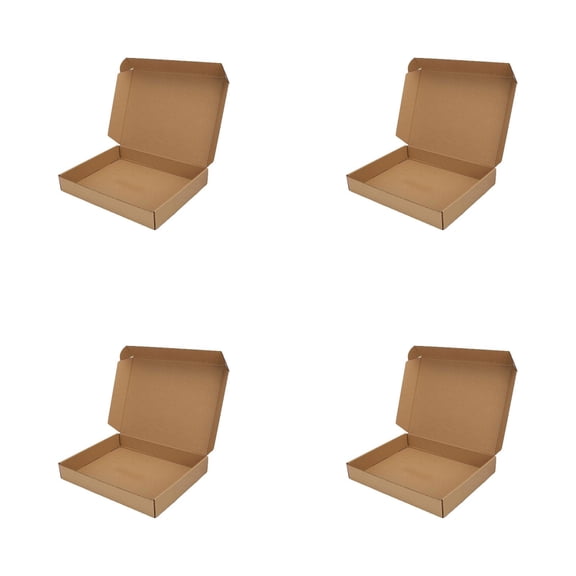 KUMHONW 4Pcs Small Cardboard Shipping Box Mailers, Gift Mailers for Small Business, Shipping Packing Box Brown 32x26x5 cm