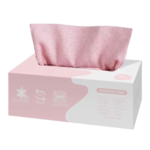 KUMHONW Cleaning Rags,20 Pack Microfiber Cleaning Cloth,Lint-Free,Ultra Absorbent Reusable Paper Towels for Home,Kitchen,Car,Garage or Shop,Dish Rags,7.87" x 7.87",Pink