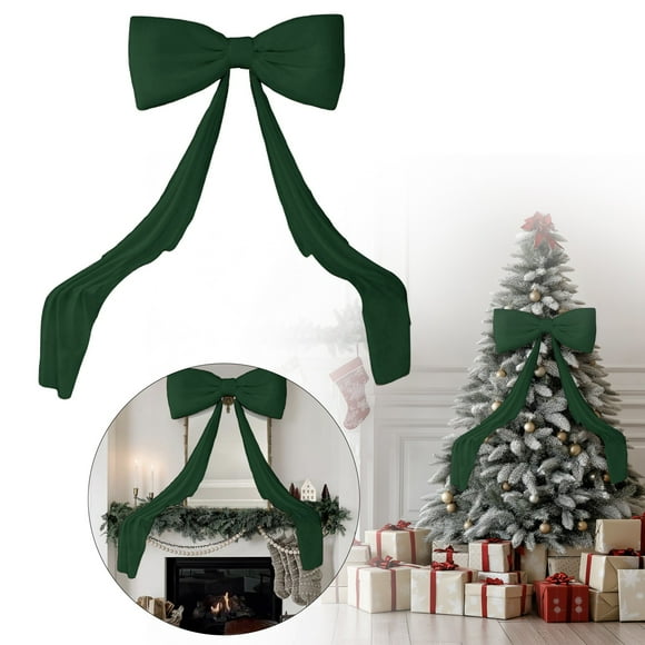 KUMHONW Large Satin Bow 70" Giant Bow Ribbon Tie for Themed Room Wall Decor Ormanents Door Wedding Engagement Bachelorette Shower Bridal Christmas Tree Decoration Green