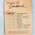 KUMHONW Phase 10 Score Board 2025 New Wooden Phase Ten Scorecard and