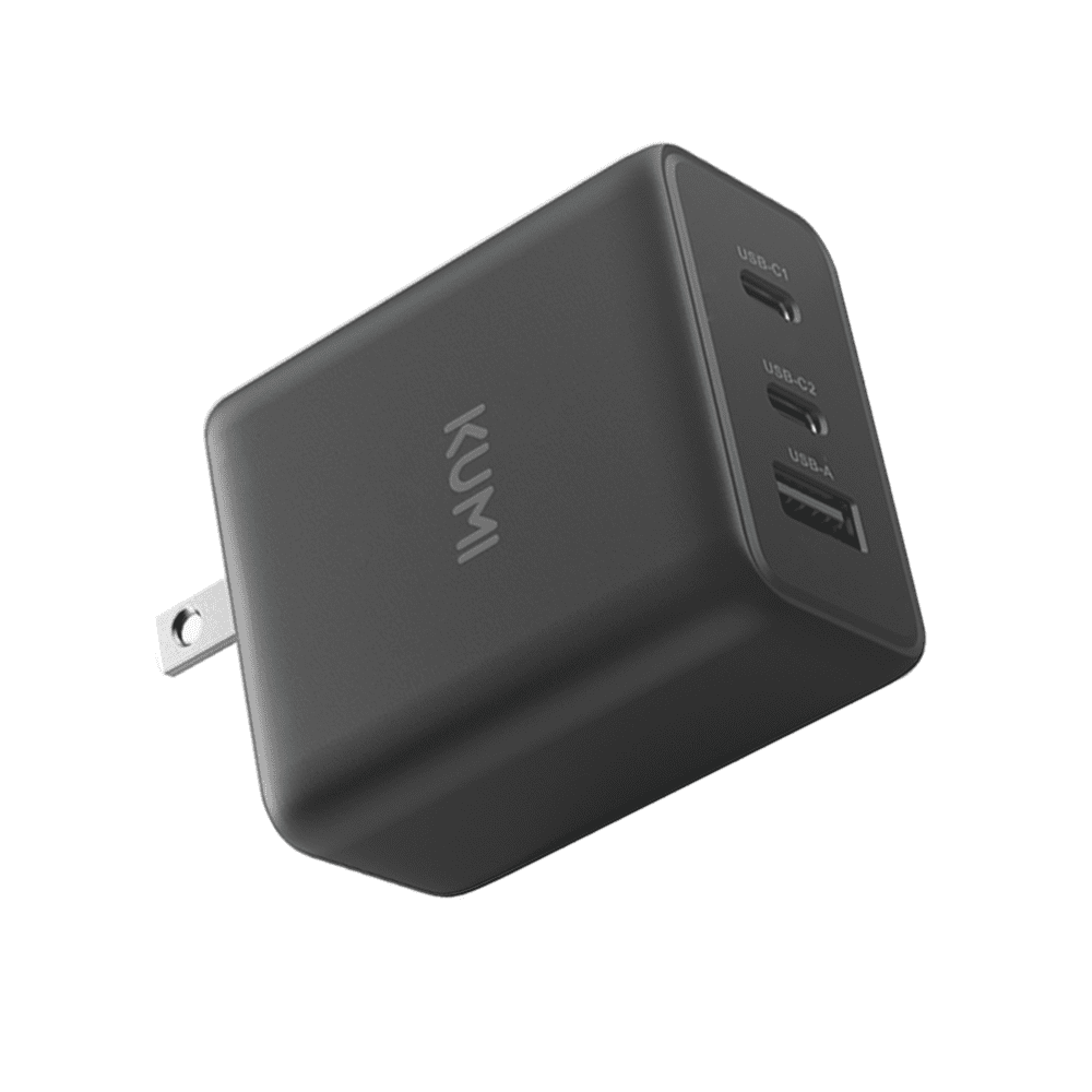 KUMI GaN 65W PD Fast Wall Charger Fast Wall Charger TypeC 3-Port Power Adapter
