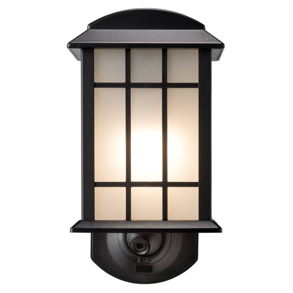 Kuna Smart Camera Porch Light, Craftsman Style Flood & Security Light, Black