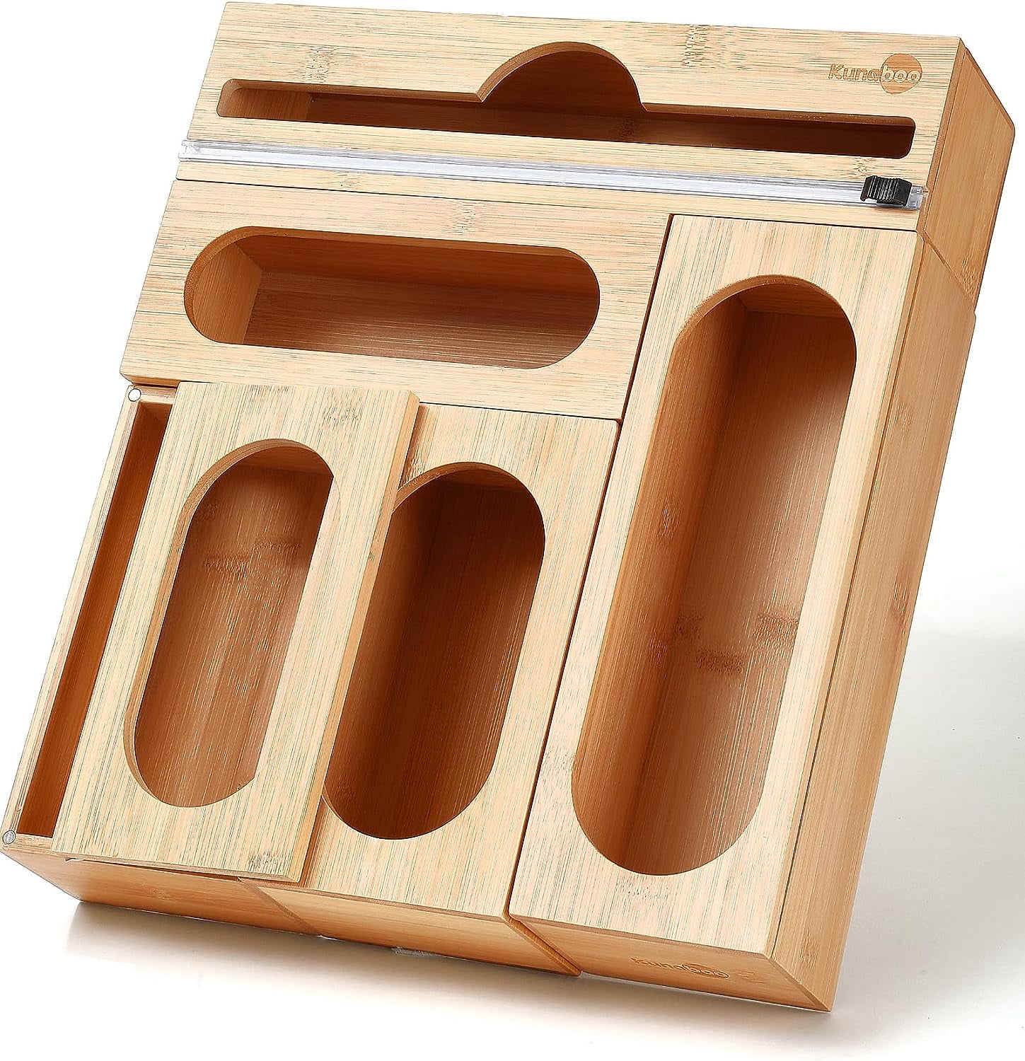 KUNABOO Bamboo Ziplock Organizer, FSC EcoFriendly, Kitchen Storage Bag