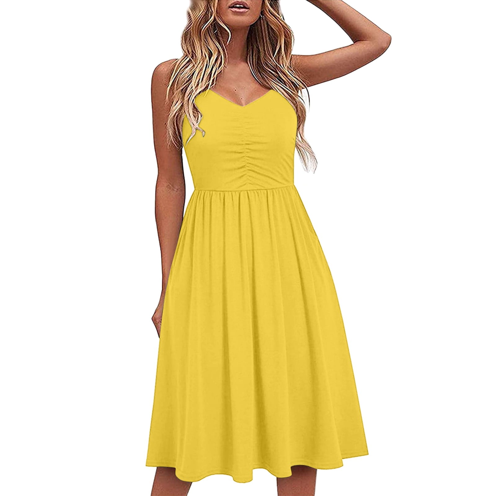 KUNAIK Pink Dress For Women Clearance Spring Wedding Guest Dress One