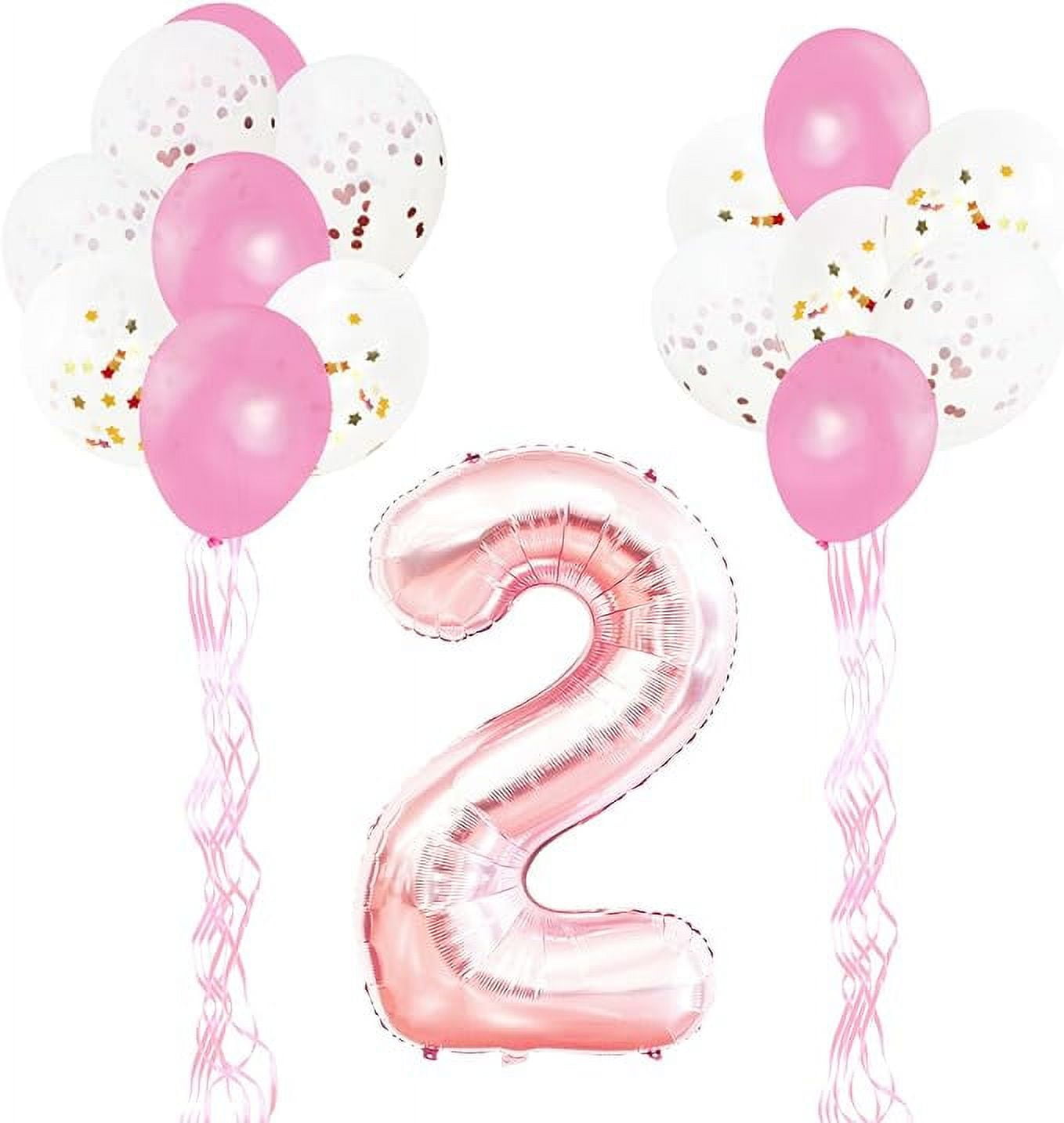 2nd Birthday Decorations for Girls Pastel, Pastel Birthday Decorations with  Macaron Birthday Banner Balloons 40 Number 2 Foil Balloon Rainbow Cake