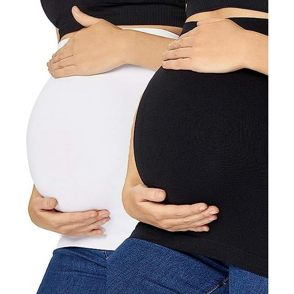 KUNINDOME Combination of Pants Waist Extenders and Maternity Shirts Extenders, Seamless Maternity Belly Band