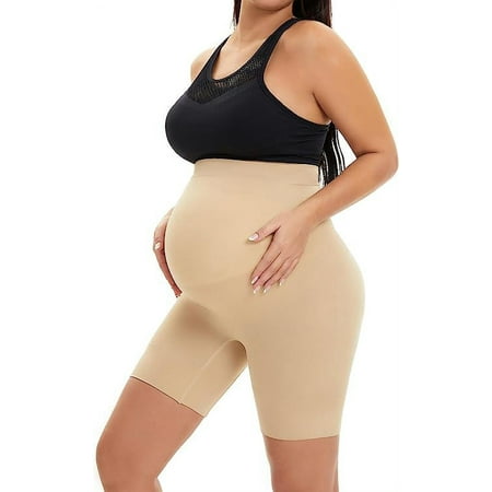KUNINDOME Maternity Shapewear Spandex, Belly Support, Prevent Thigh Chaffing, Nude, 2X-Large