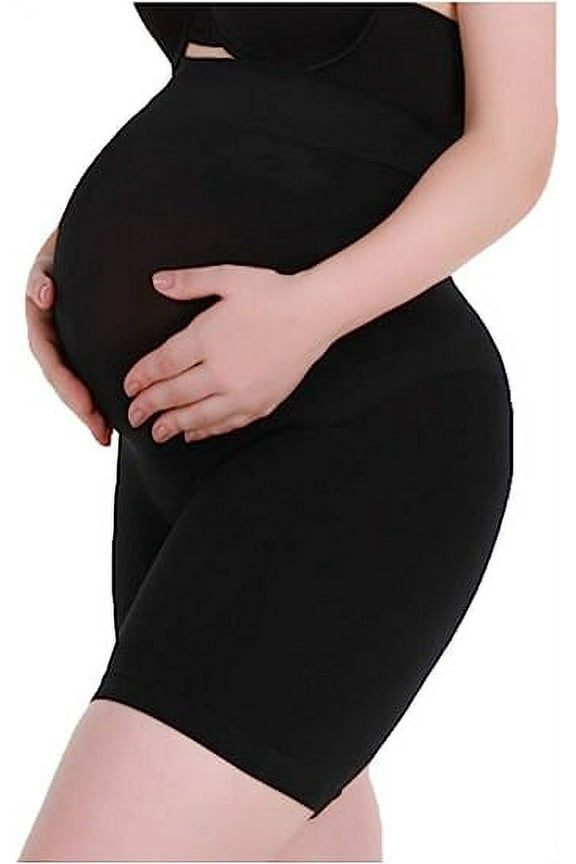 Plus Size Maternity Shapewear, Prevent Thigh Chaffing, Belly and Back Support, Black, 3X-Large