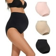 thumbnail image 1 of KUNINDOME Seamless Maternity Underwear Over Bump,Plus Size High Waist Pregnancy Panties, Pink, X-Large, 1 of 6