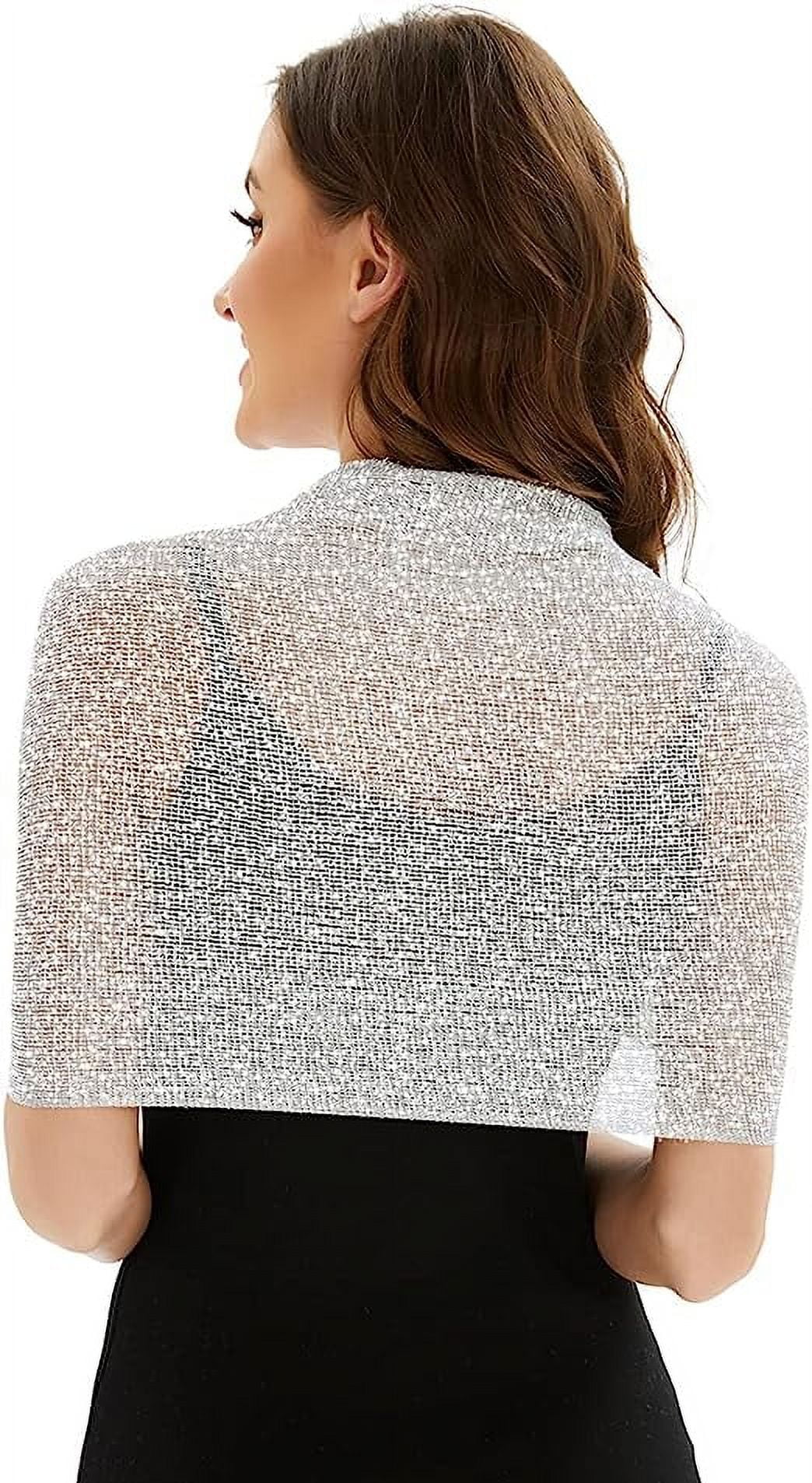 KUNINDOME Sparkling Metallic Shawls and Wraps with Buckle,Women Shawls