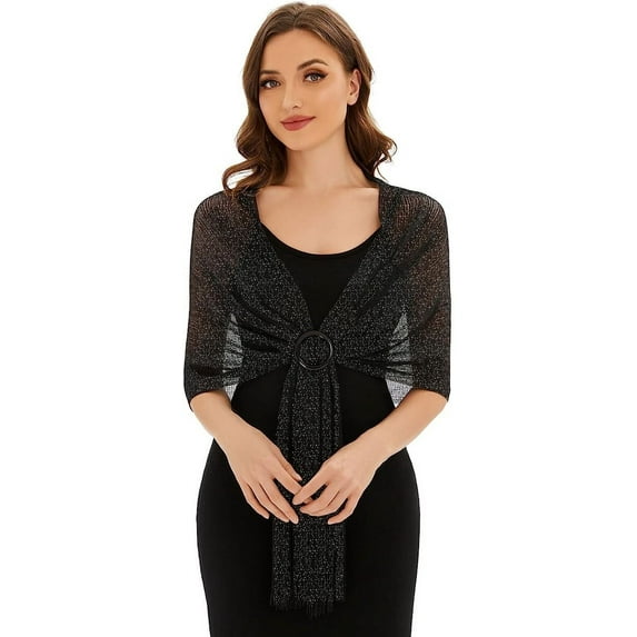 KUNINDOME Women's Sparkling Metallic Shawls