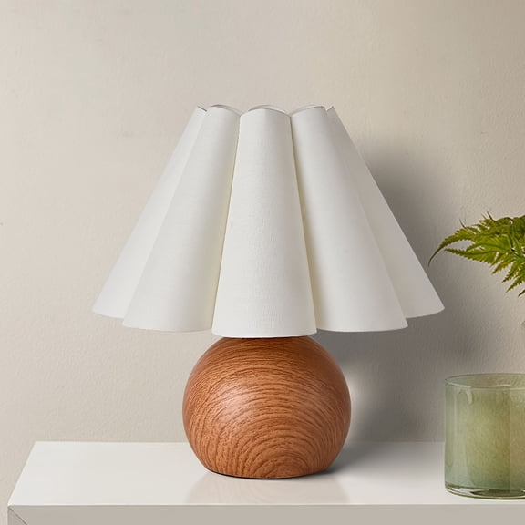 KUNJOULAM Cute Small Table Lamp, Modern Bedside Nightstand Lamp With Beige Lampshade, Metal Base For Bedroom Home Office Decor (Without Bulb)