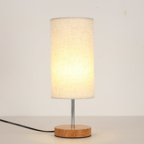 KUNJOULAM Modern Bedside Nightstand Lamp, Metal Base Lamp for Bedroom, Home with E26 Bulb