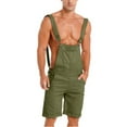 KUNKASA Mens Casual Cargo Shorts Plus Pocket Jeans Overall Jumpsuit