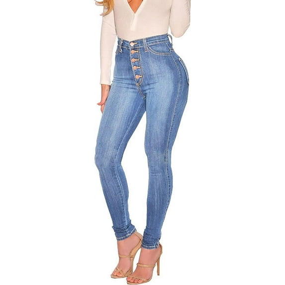KUNMI Womens Curvy High Waist Stretch Butt Lifting Skinny Colombian Jeans