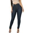 thumbnail image 1 of KUNMI Womens Curvy High Waist Stretch Butt Lifting Skinny Colombian Jeans, 1 of 11