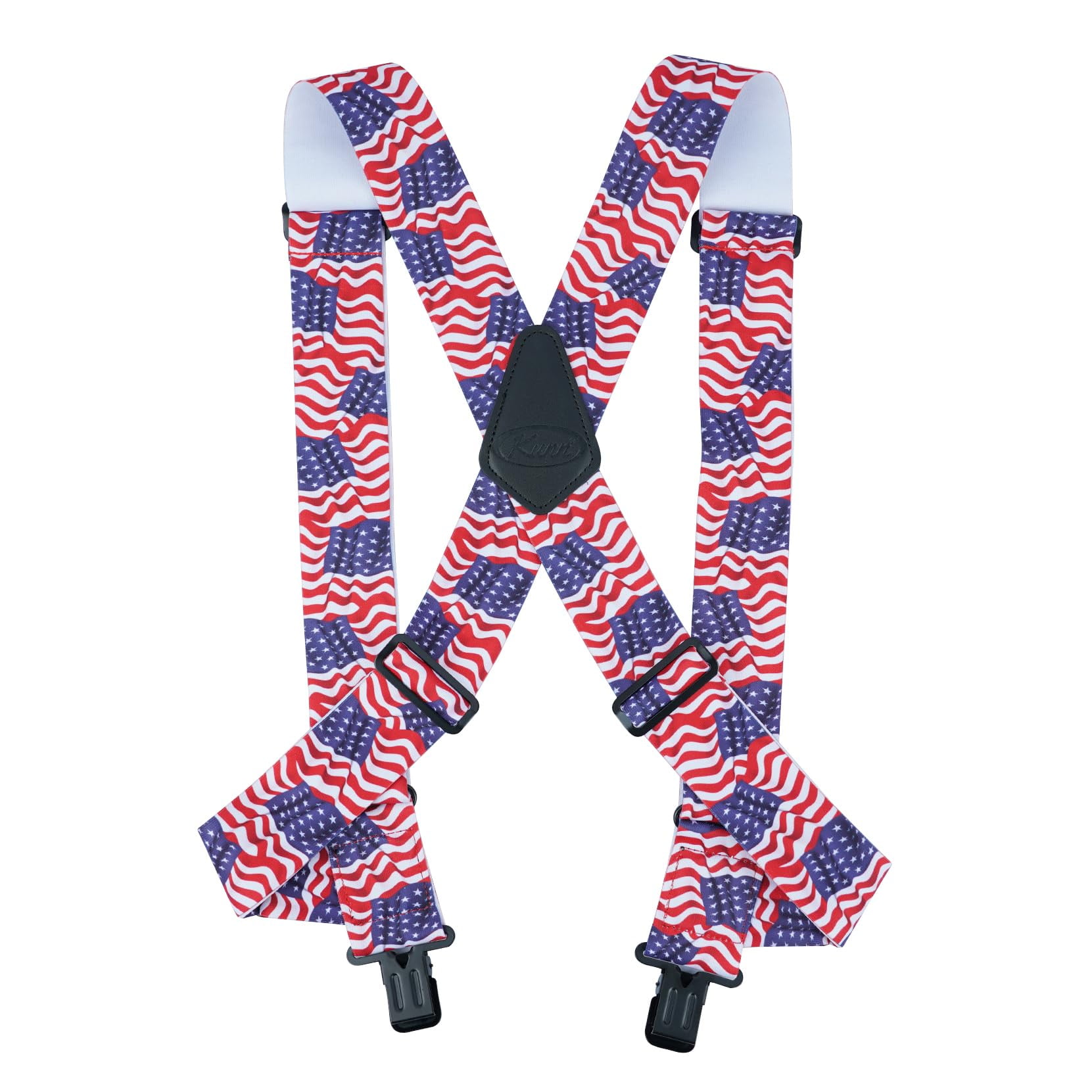 KUNN Men's 2 Inch Suspenders Heavy Duty Side Clip Adjustable