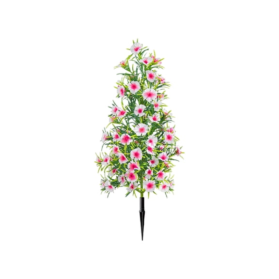 KUNPENG 20-Inch Artificial White Dianthus Garden Stake, 17cm Full Crown Faux Silk Carnation Mini Tree, UV Resistant Outdoor Floral Pick for Wedding Aisle, Patio Planter & Grave Decor