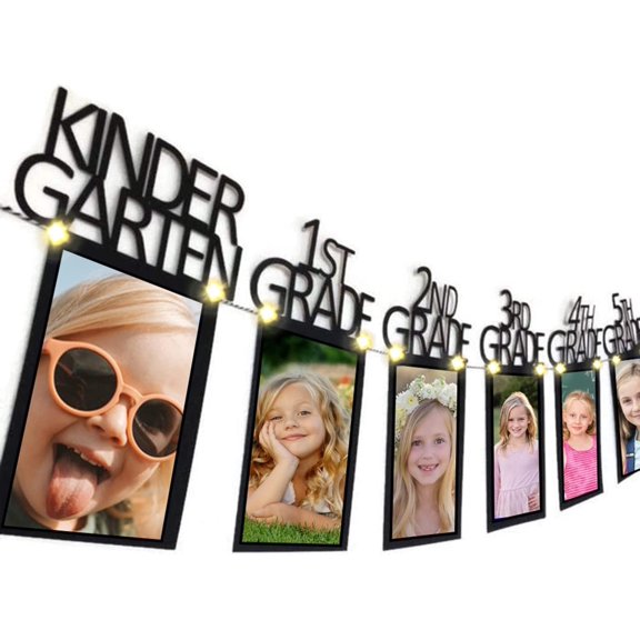 KUNPENG 2026 Graduation Decorations, 4x6 Graduation Photo Banner for Pre-K to 12th Grade, 2026 Graduation Decorations Picture Display Class of 2026 Gifts Party Supplies with String Lights, Black