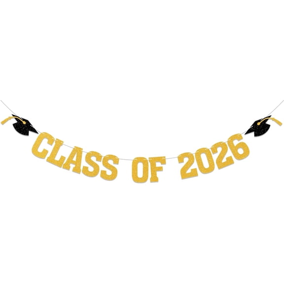 KUNPENG 2026 Graduation Decorations, Blue Glitter Class of 2026 Graduation Party Decorations Banner, Congrats Grad Graduation Decorations 2026 Backdrop Class of 2026 for Indoor Home Decor, Blue